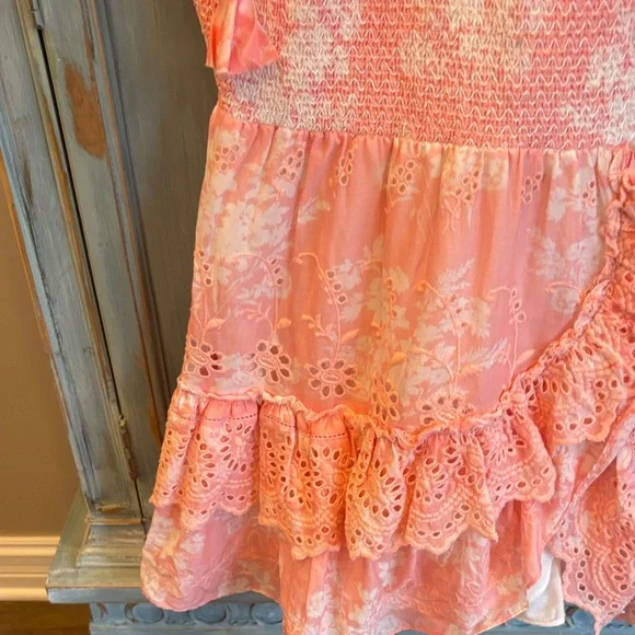 LoveShackFancy Olani Pink Eyelet Dress - Picture 4 of 7